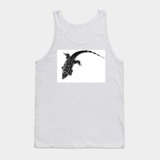 Black and White Tegu Lizard Tank Top